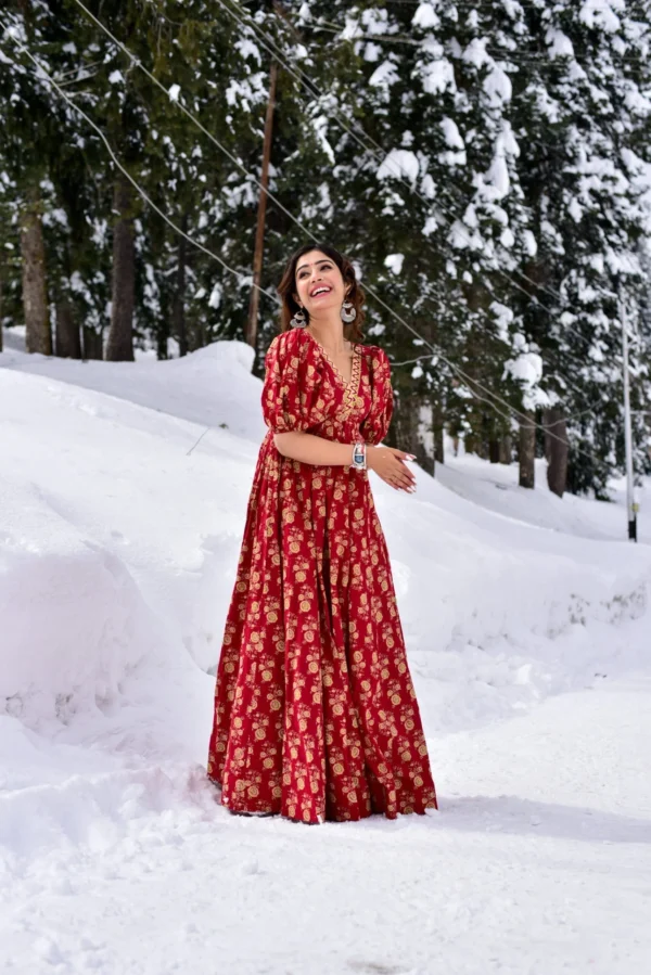 dhrishti red cotton dress - Image 3