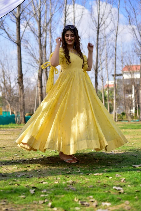 farzana yellow chanderi dress - Image 4