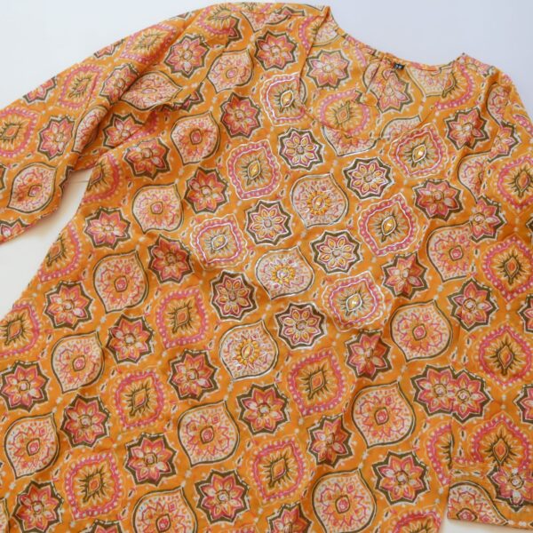 KesariyaVanity Elegant Mustard Pittan Work Suit - DEAL - Image 3