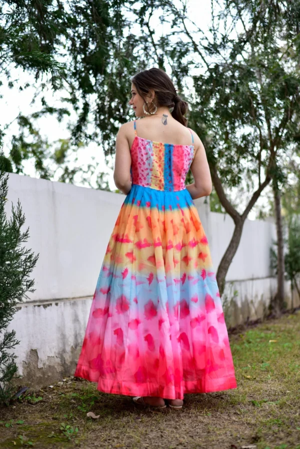 flamingo pink chanderi dress - Image 4