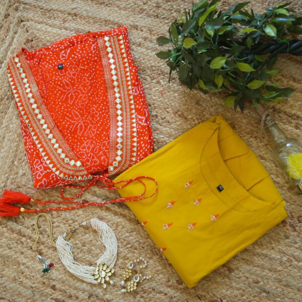 KesariyaVanity Must Have Festive Ready Bandhej Gown Suit - DEAL - Image 3