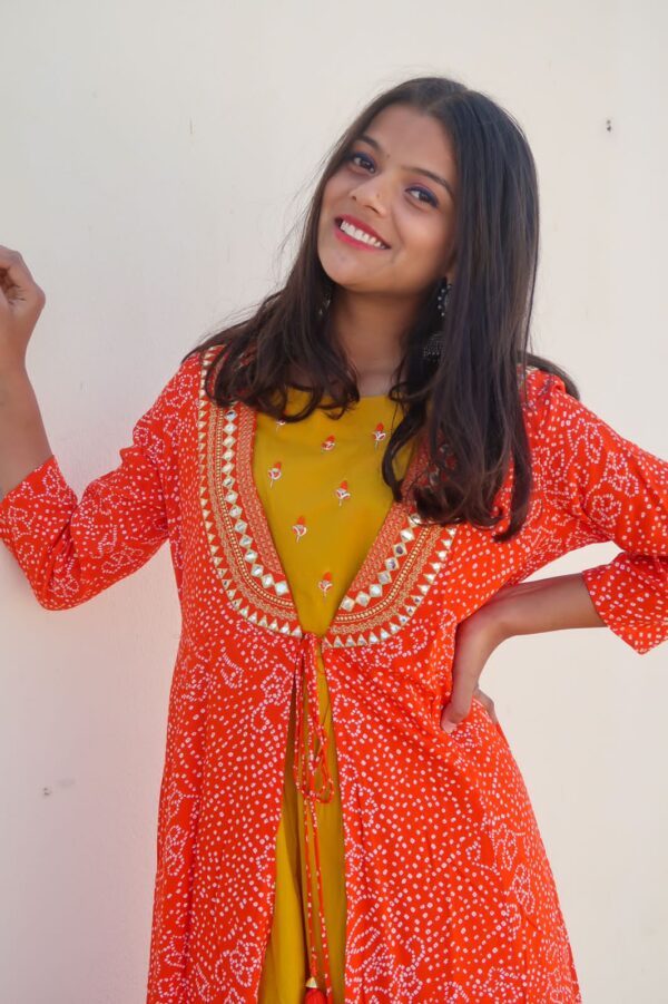 KesariyaVanity Must Have Festive Ready Bandhej Gown Suit - DEAL - Image 4