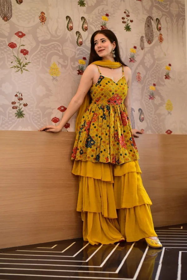 Gauri mustard sharara set - Image 2