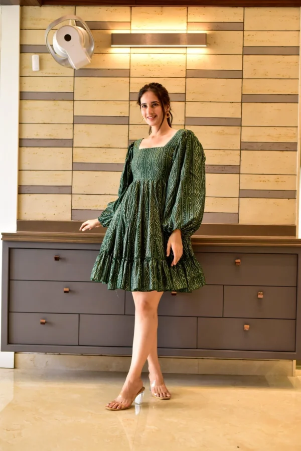 green anchal muslin dress - Image 4