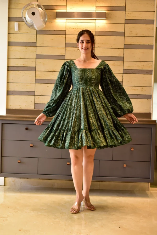 green anchal muslin dress - Image 5