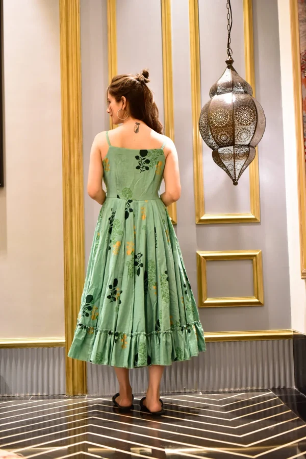 Green midi floral dress - Image 3