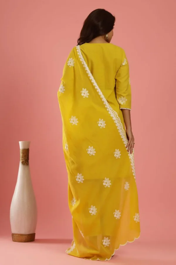 KesariyaVanity Sunshine Yellow Handwork Suit Set - DEAL - Image 4