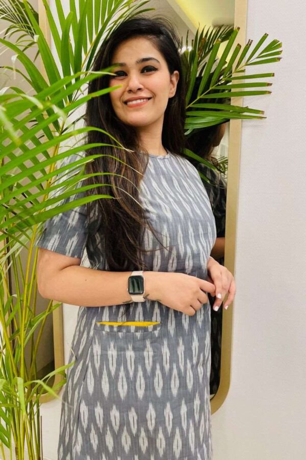 GREY IKAT SHIFT DRESS - Image 2