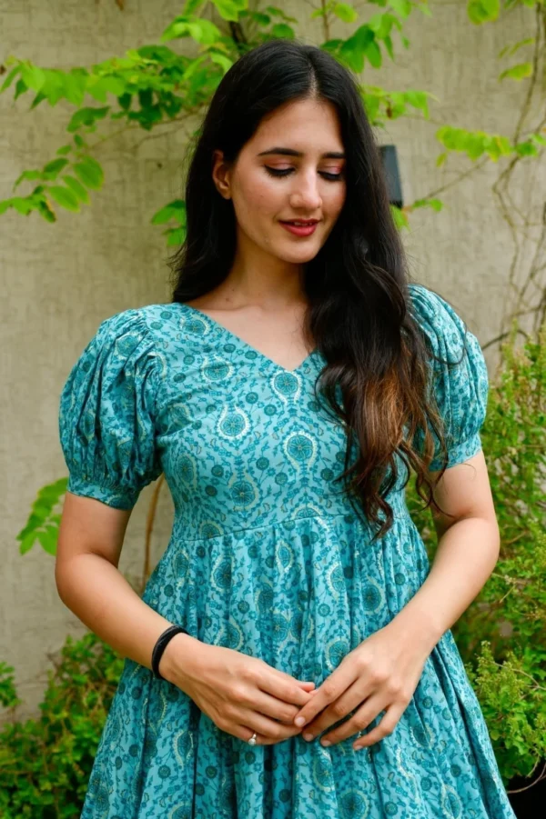 gulabo blue muslin dress - Image 3