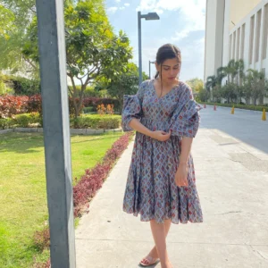 grey muslin dress