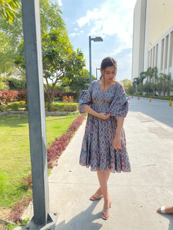 grey muslin dress