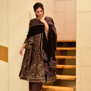 gurleen muslin black suit set