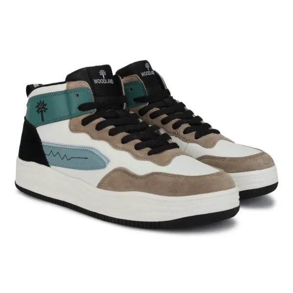 Casual Mid-top White/Blue Sneakers for Men - Image 4