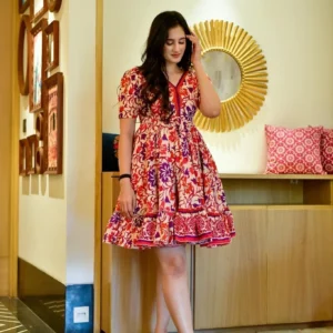 aalia floral cotton dress