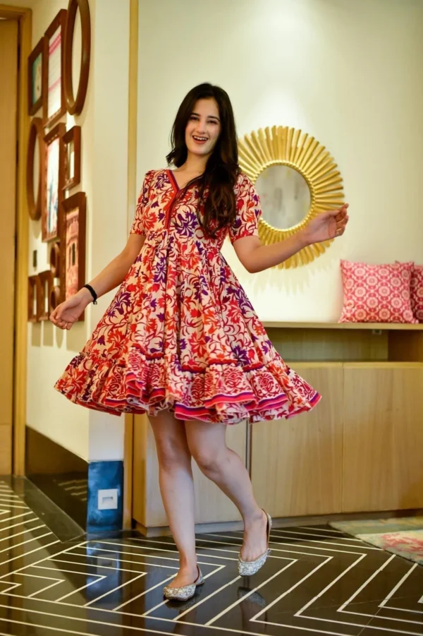 aalia floral cotton dress - Image 3