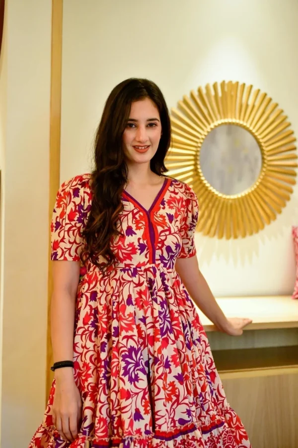 aalia floral cotton dress - Image 5
