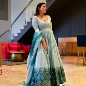 hazel ombre silk embroidered set