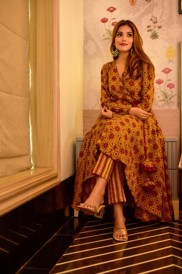 aarna mustard cotton suit - Image 4