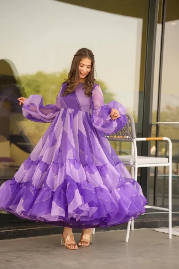 Aniya purple organza dress - Image 3