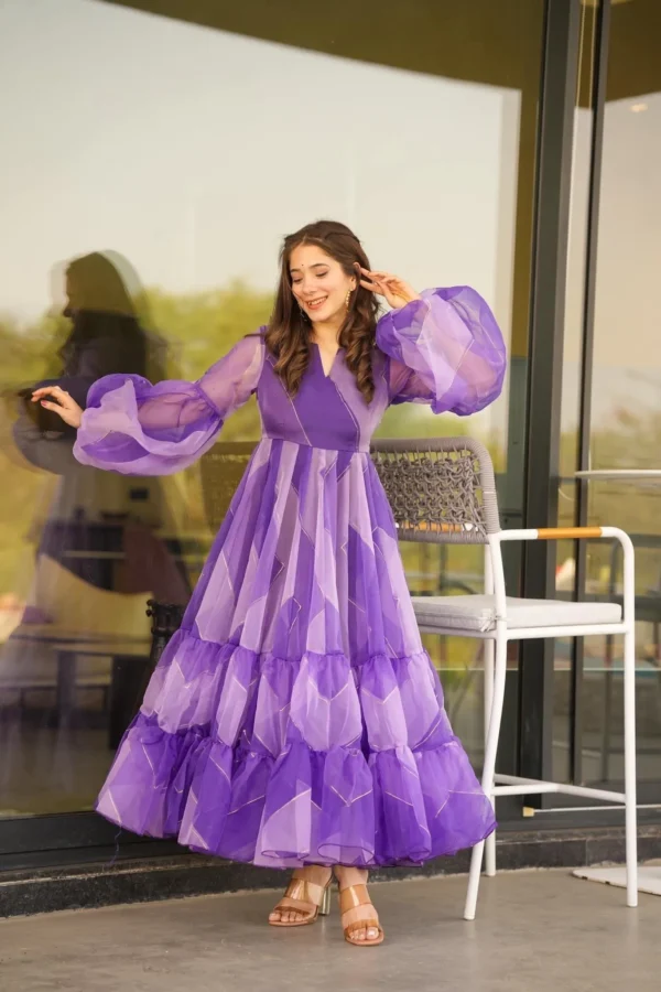 Aniya purple organza dress - Image 4