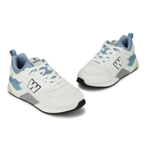 Stylish White/Blue Sneakers for Men - Image 2