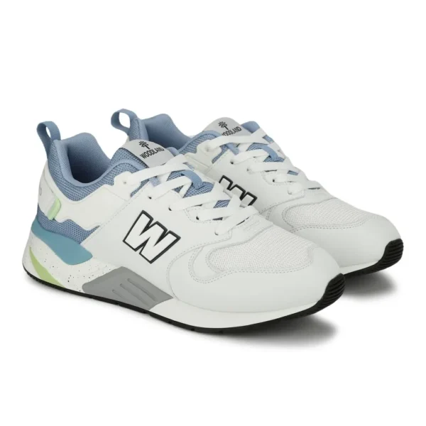 Stylish White/Blue Sneakers for Men - Image 4