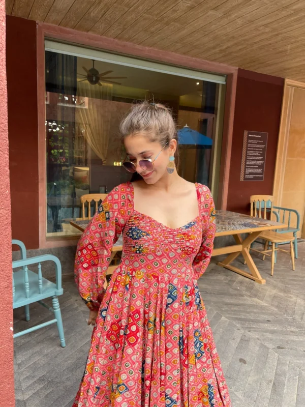 laksha peach knee length dress - Image 2