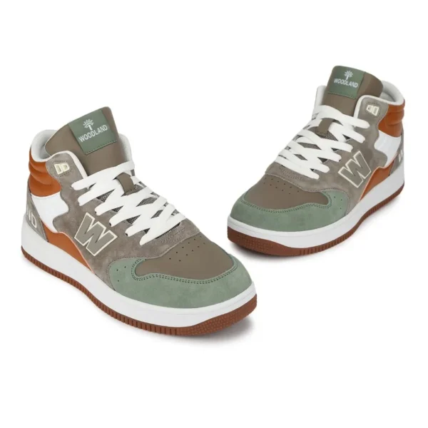 Mid-top Brown/Green Casual Sneakers - Image 2