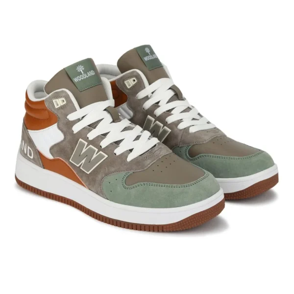 Mid-top Brown/Green Casual Sneakers - Image 4