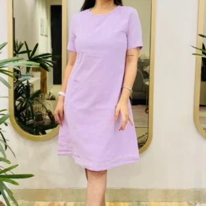 LAVENDER EMBROIDERED SHIFT DRESS