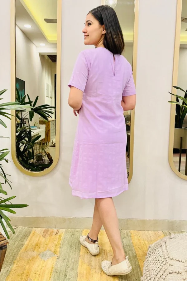 LAVENDER EMBROIDERED SHIFT DRESS - Image 2