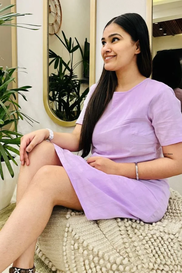 LAVENDER EMBROIDERED SHIFT DRESS - Image 5